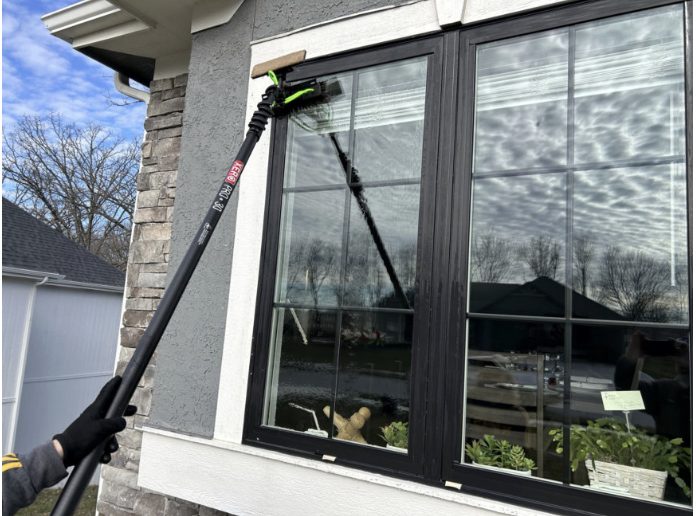 Cleaning a home's exterior windows